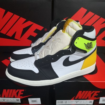 Air Jordan 1 High AJ1 黑黄脚趾白橙柠檬荧光绿篮球鞋555088-118