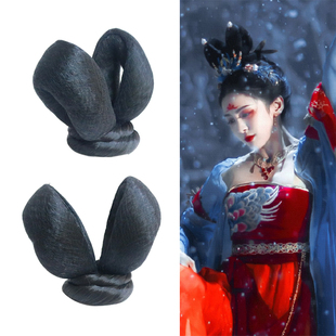 古装造型公主双头兔耳假发包汉服唐朝襦裙少女舞蹈洛阳旧事假发髻