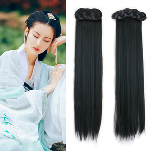 古装造型发包发片一体式假发手残党带BB夹软麻花包汉服明制假发髻