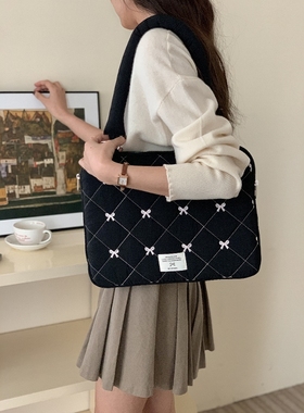 笔记本电脑包14寸2025新款韩国ins风16寸适用苹果macbookair/pro13蝴蝶结收纳包通勤小众设计感简约16内胆包