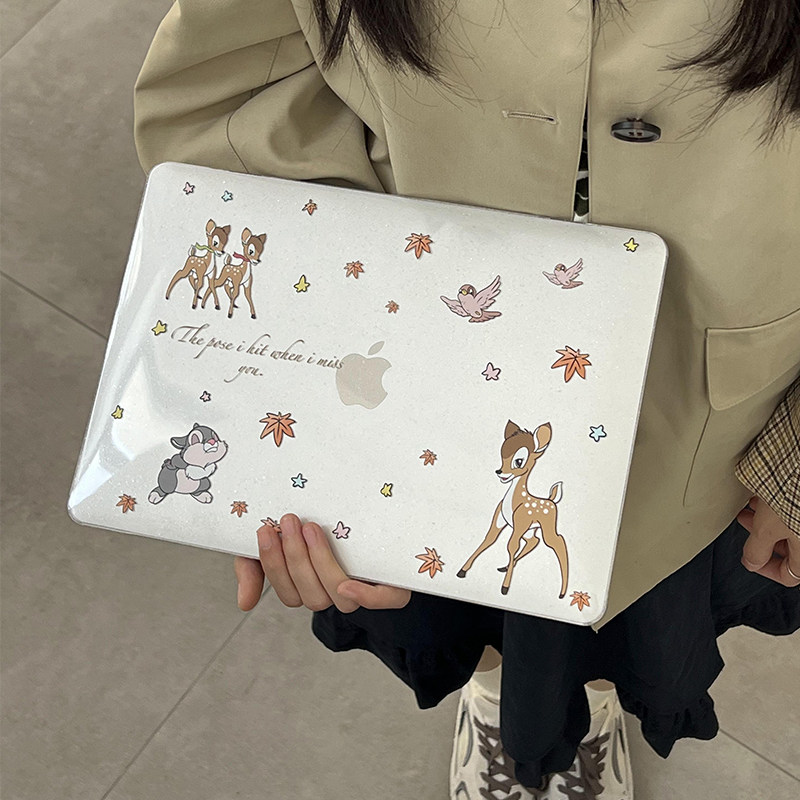 适用macbookair保护壳13寸软2025款苹果笔记本M5小鹿斑比MacBookPro14/16外壳M3电脑保护套