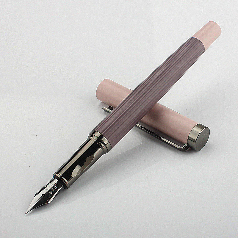 烂笔头金属钢笔莫兰迪小学生用正姿书法练字可换墨囊吸墨两用钢笔