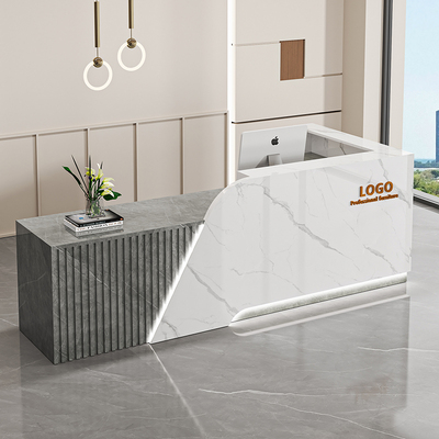 奶油风格亮光烤漆吧台收银包组装