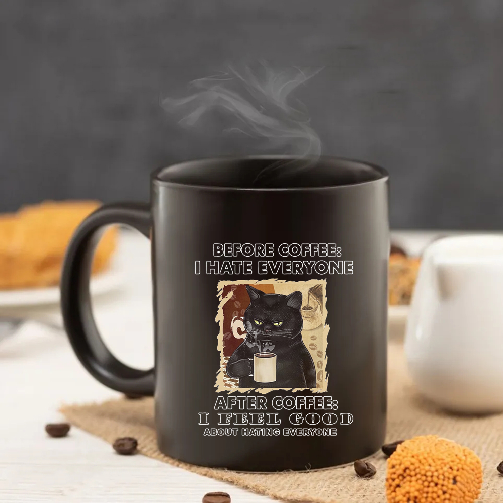 before coffee i hate everyone mug 欧式黑色办公室陶瓷喝水杯子