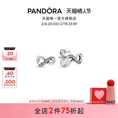 Pandora潘多拉闪亮永恒符号耳钉时尚 情人节礼物 精致