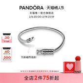 Pandora潘多拉Moments滑动式 磁性链扣蛇骨链925银手链男女同款