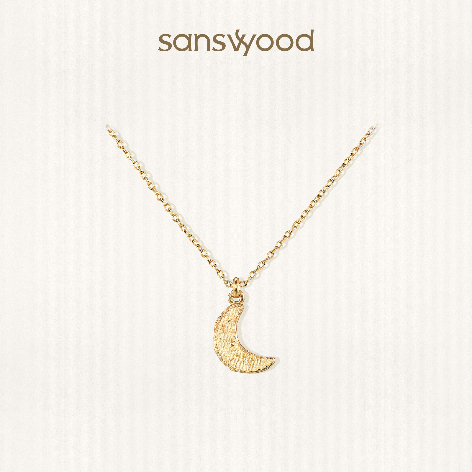sanswood森吾《神谕》磨砂月亮项链通勤百搭叠戴高级感锁骨链女生