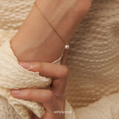 水洗不褪色 4.5mm极光天然淡水无核小珍珠手链女简约 sanswood