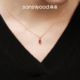 sanswood森吾 培育红宝石项链女复古精致微镶锁骨链吊坠 拥抱