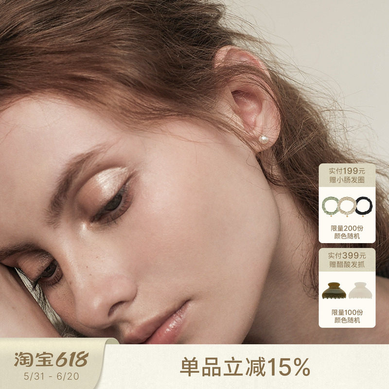 sanswood森吾S925纯银原创天然珍珠馒头耳钉女睡觉洗澡不用摘必入