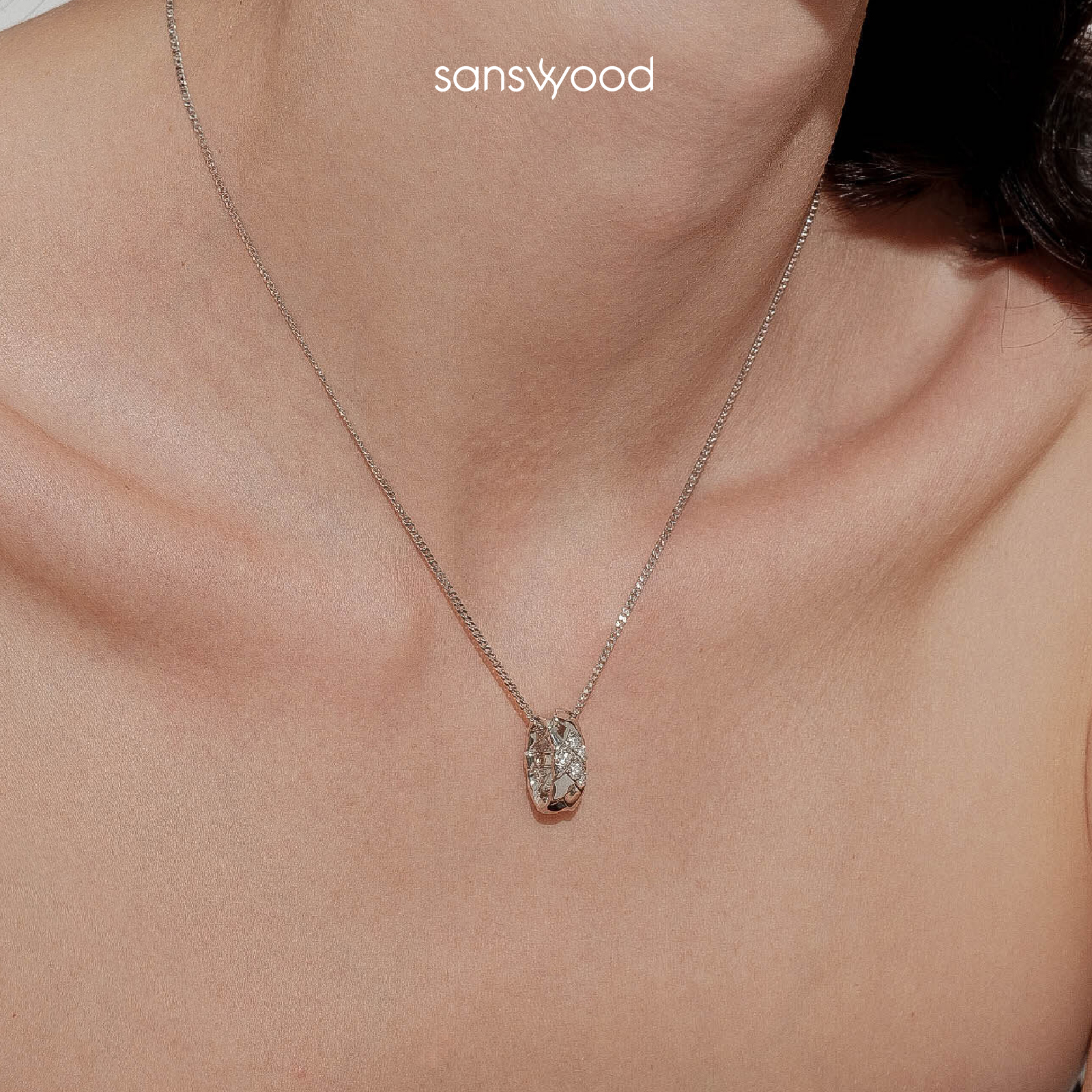 sanswood森吾《星光交汇》高级感通勤项链轻奢小众镶钻锁骨链通勤