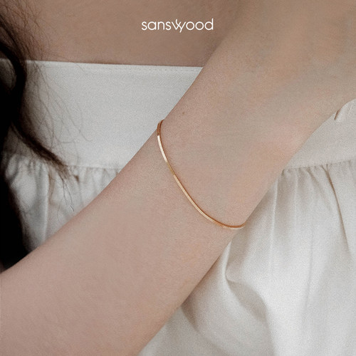 sanswood极简风蛇骨手链女