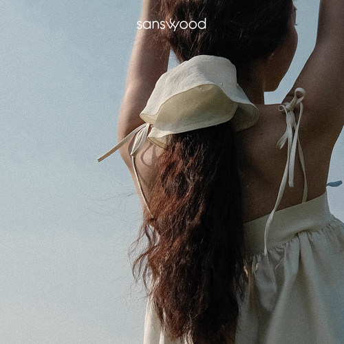 sanswood高级感珍珠缎面发圈女