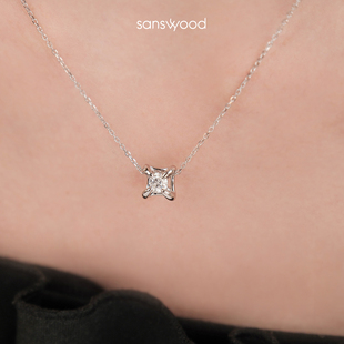 金银双色 sanswood 守护 牛头单钻莫桑石项链女 轻奢高级感礼物