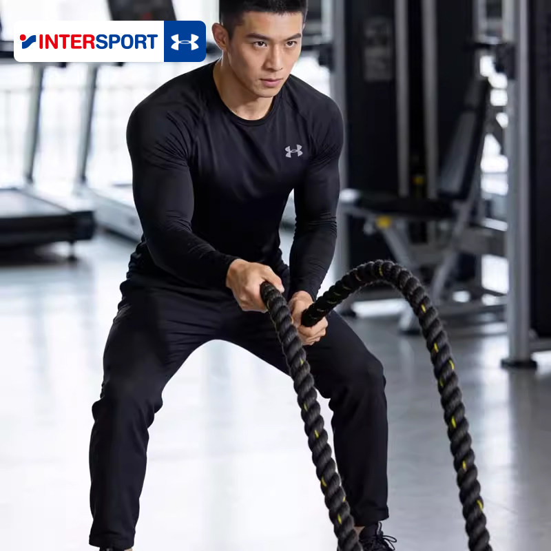 安德玛UA官方训练健身长袖T恤新款男士运动服透气套头衫1328496