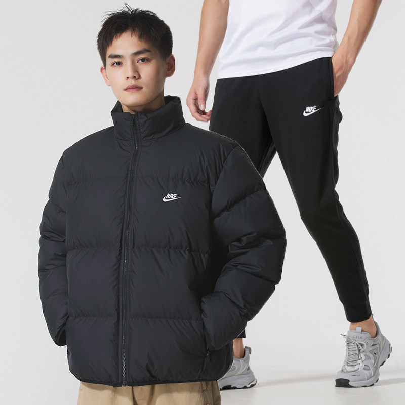 NIKE耐克运动套装男装秋冬新款保暖羽绒服外套跑步裤子长裤两件套