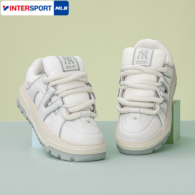 MLB厚底板鞋男鞋女鞋2025秋季新款运动鞋情侣低帮休闲鞋3ASXCLB4N