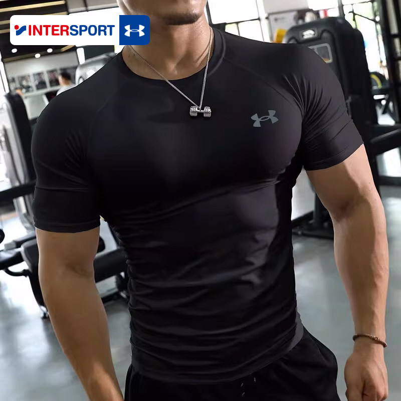 安德玛紧身衣背心短袖男肌肉速干衣健身服压缩衣半袖训练运动T恤,运动服/休闲服装,运动T恤,淘宝优惠券,粉丝福利购,淘宝优惠卷