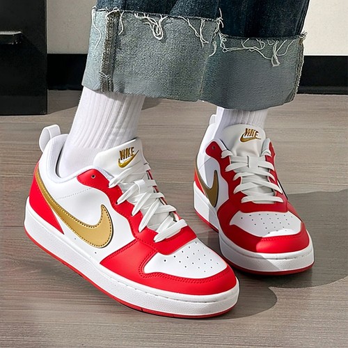 耐克NIKE官方正品板鞋女鞋2025冬季新款运动鞋红色COURT休闲童鞋