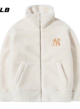 MLB官方摇粒绒运动外套男女装2025秋季新款宽松保暖夹克3AFDB0326