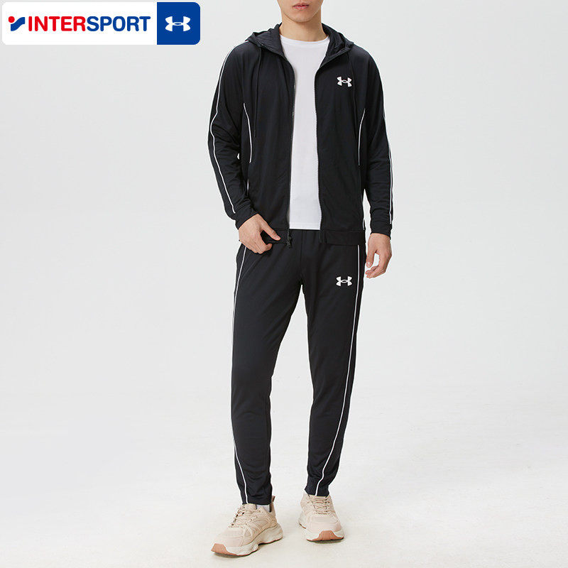 安德玛男运动套装 20256春季新款跑步健身训练服休闲连帽夹克外套