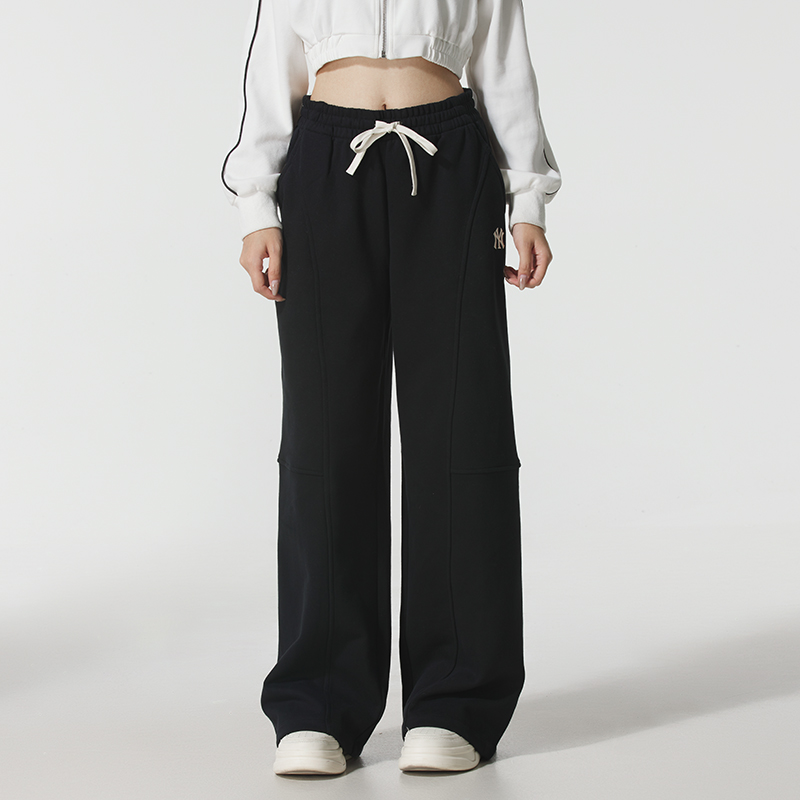 MLB官方黑色针织长裤女裤2025秋季新款NY裤子休闲运动裤3FPTB1656