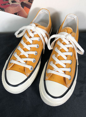 匡威帆布鞋女鞋秋季新款黄色低帮轻便运动休闲鞋Allstar1970s鞋子