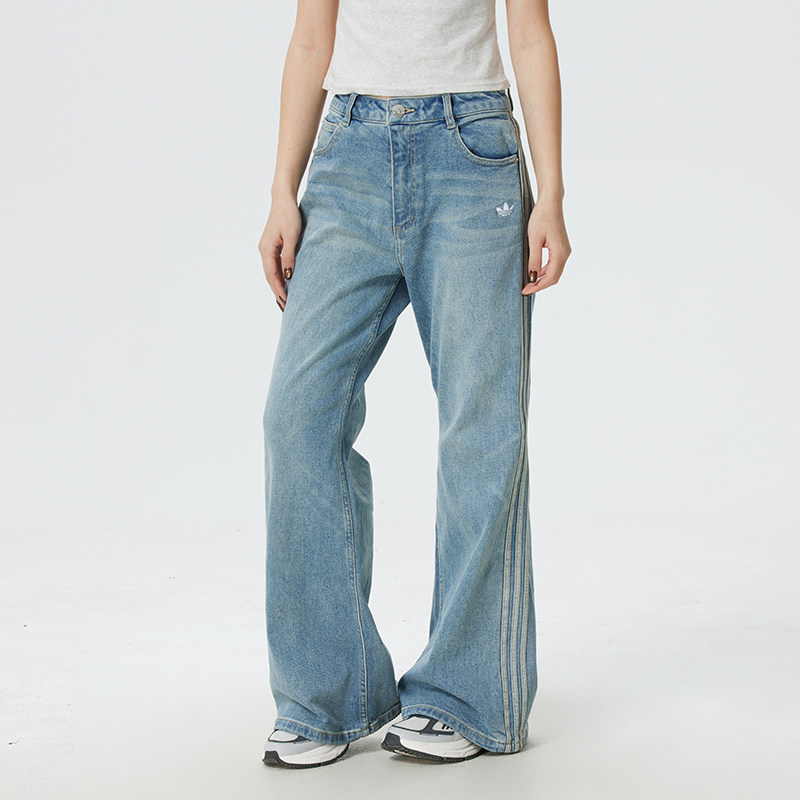 阿迪达斯三叶草新年款牛仔裤女裤春季新款运动裤宽松休闲裤KT3173,运动服/休闲服装,运动长裤,淘宝优惠券,粉丝福利购,淘宝优惠卷