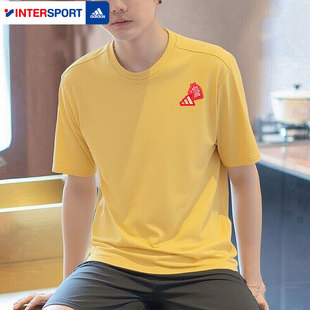 T恤衫 趣味马头LOGO运动休闲短袖 KQ5099 2026新年款 阿迪达斯男女装