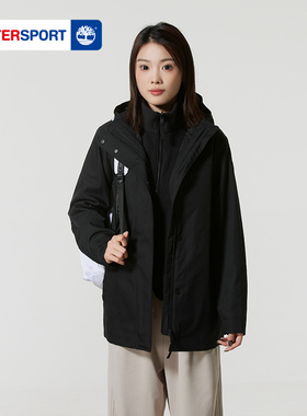 Timberland添柏岚三合一外套女冬季加厚冲锋衣派克大衣A2KF9001