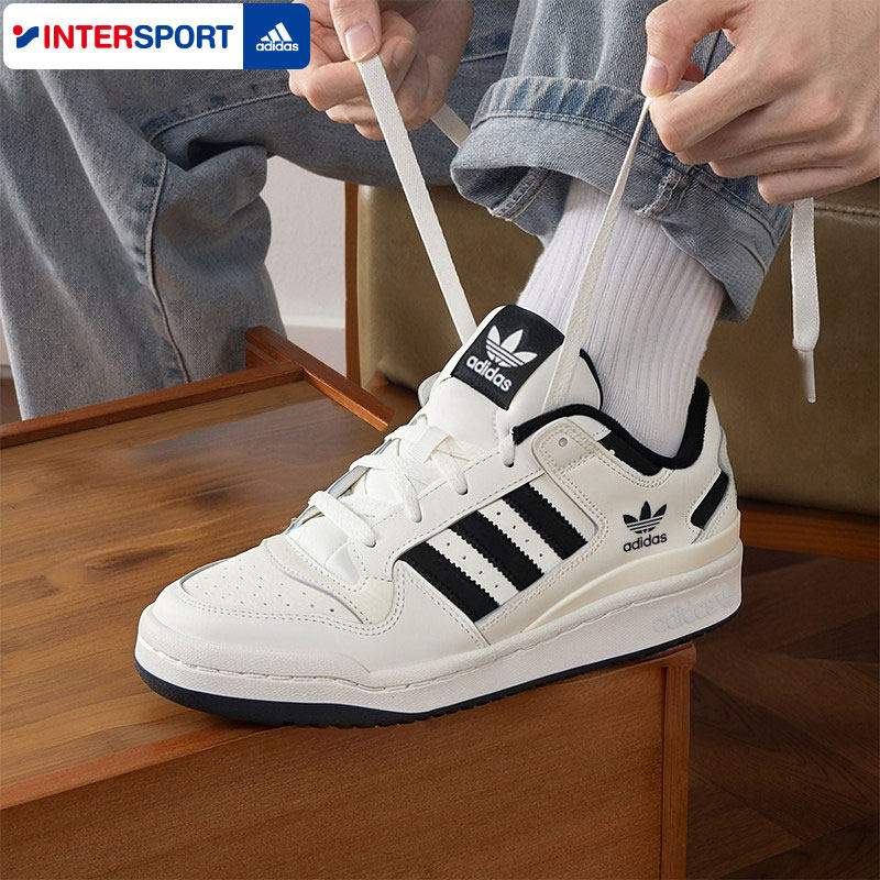 阿迪达斯三叶草板鞋男鞋女鞋新款FORUM LOW休闲鞋黑白复古运动鞋