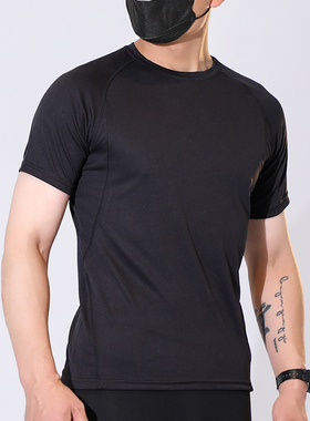 PRO TOUCH短袖男2023秋季新款跑步运动服黑色健身训练透气速干T恤