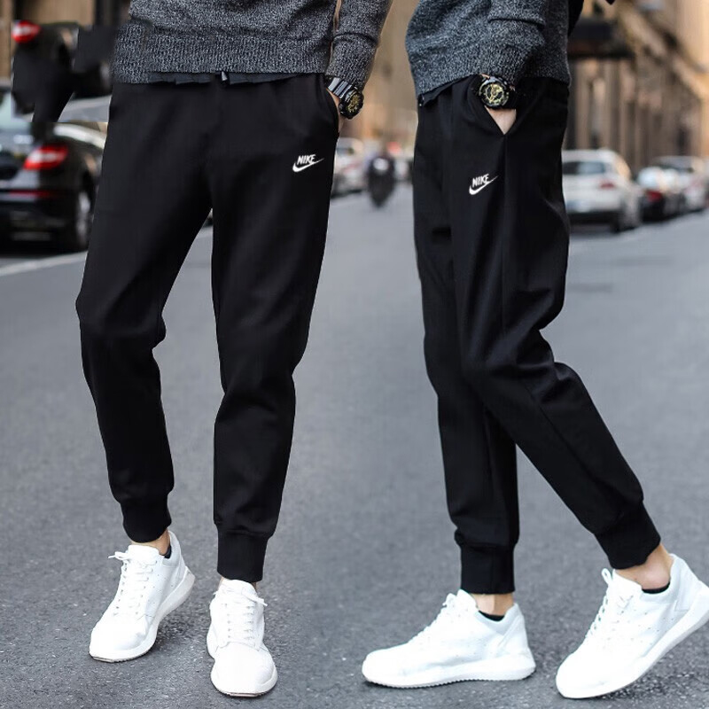 NIKE耐克运动裤长裤男2025冬季新款运动裤黑色直筒宽松裤子FN3802