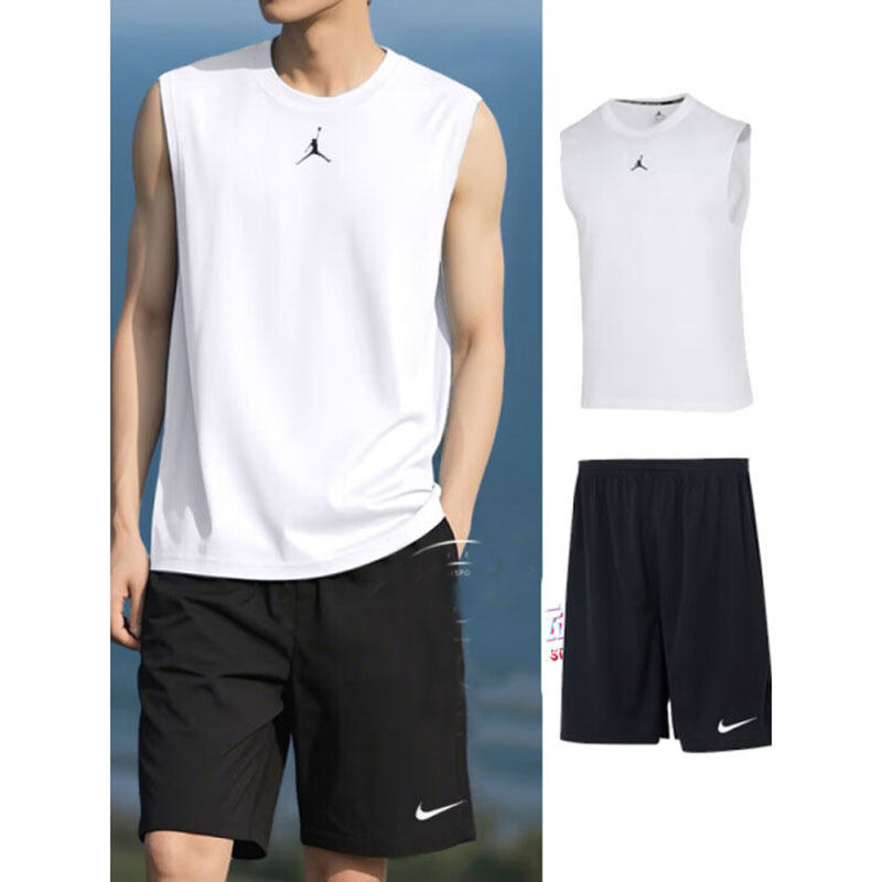 茵特|NIKE耐克背心短裤套装男跑步训练运动服T恤五分裤两件套