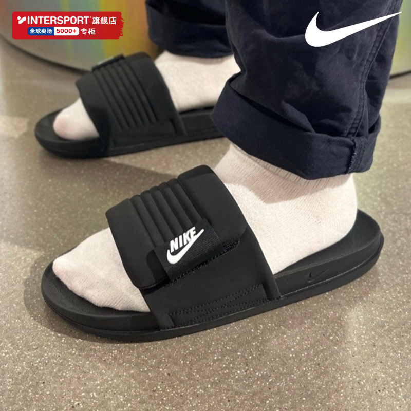 nike耐克拖鞋男鞋女鞋秋季可外穿沙滩鞋篮球运动凉拖魔术贴一字拖