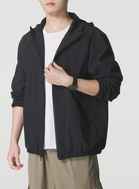 安德玛梭织外套男装2025秋季新款运动服防风休闲连帽夹克6003863