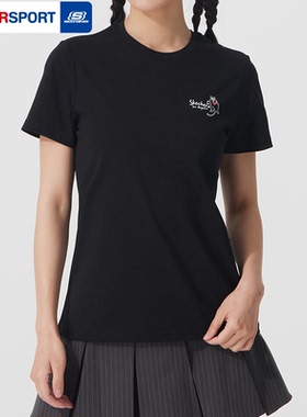 斯凯奇黑色短袖女2026冬季新款跑步训练休闲运动T恤半袖P225W302
