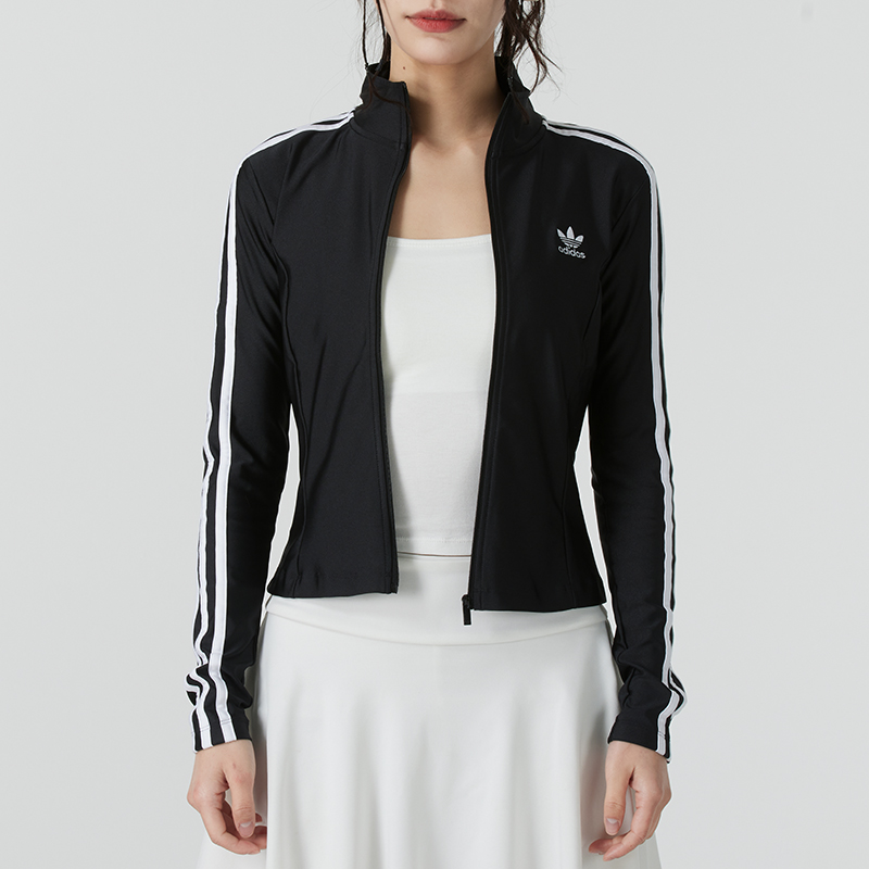 阿迪达斯三叶草外套女装2025夏季新款运动服跑步健身训练针织夹克
