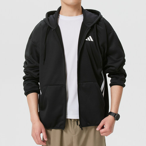 茵特丨Adidas阿迪达斯男装外套秋季新款运动服训练梭织夹克JZ9673