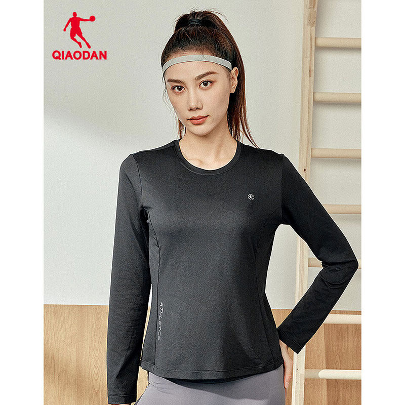 QIAODAN长袖t恤女透气速干健身跑步专业运动T恤上衣XTL322413