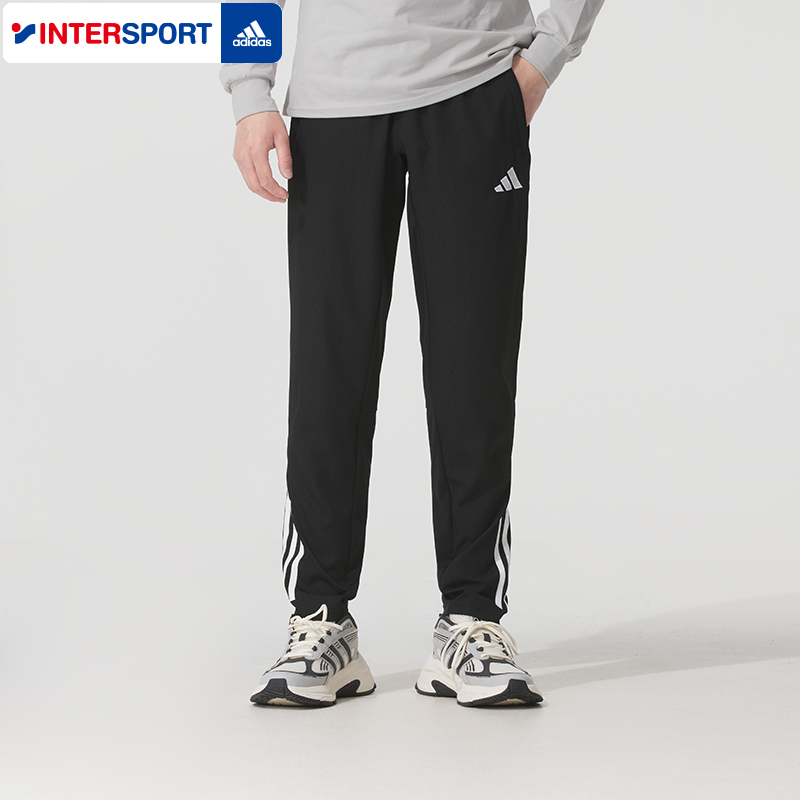 阿迪达斯正品男裤2025冬季新款运动裤子休闲款时尚针织长裤KB4393