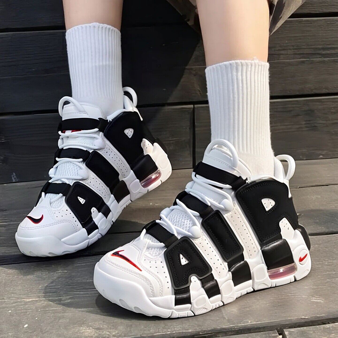 茵特丨耐克运动鞋女款AIR MORE UPTEMPO休闲鞋Air缓震通勤小白鞋