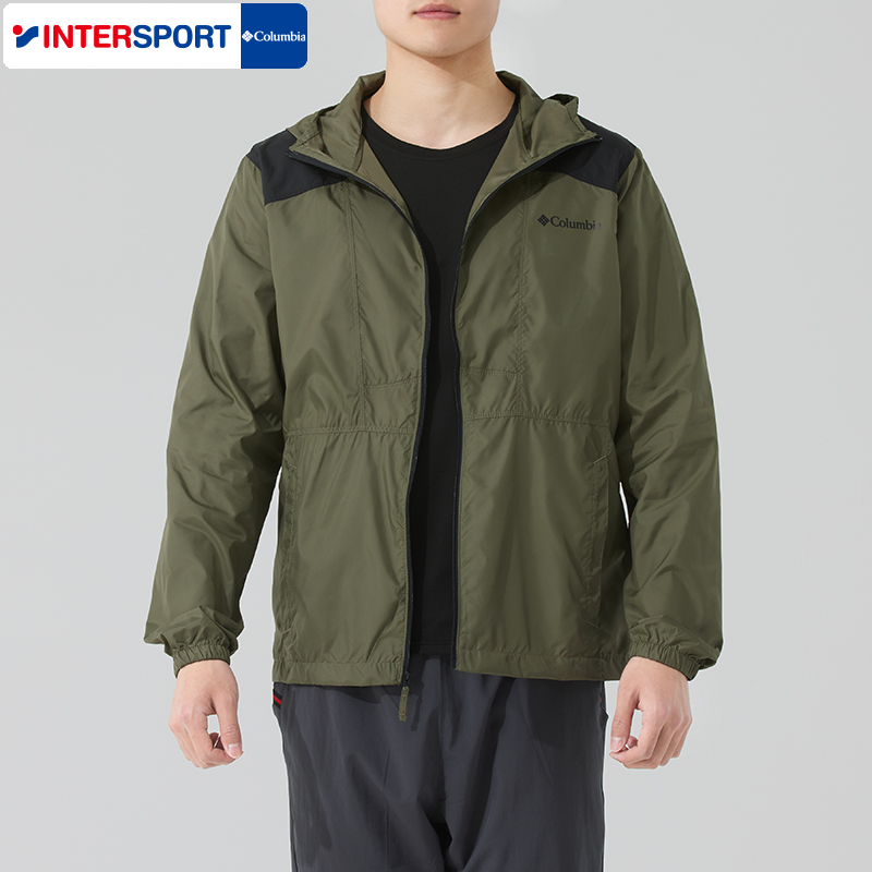 Columbia哥伦比亚男装户外运动服透气休闲连帽防风衣休闲夹克外套