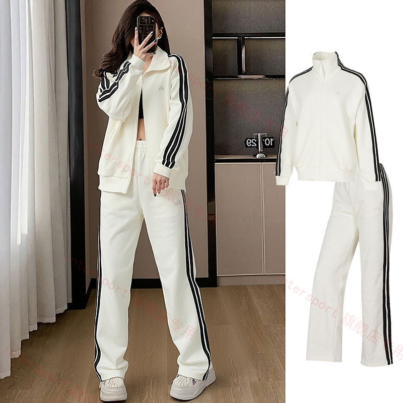 阿迪达斯运动套装女2026新款加绒跑步休闲宽松夹克外套直筒裤长裤,运动服/休闲服装,运动套装,淘宝优惠券,粉丝福利购,淘宝优惠卷
