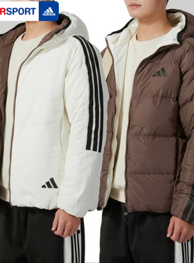 阿迪达斯两面穿羽绒服男2025冬季新款户外保暖加厚鸭绒外套JM4622