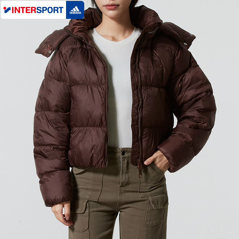 阿迪达斯官网羽绒服女装2025冬季新款运动服防风保暖面包服KG4904