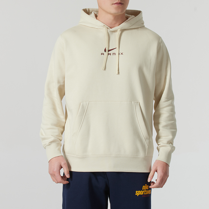 NIKE耐克加绒卫衣男上衣跑步休闲运动服宽松针织连帽套头衫HQ2970