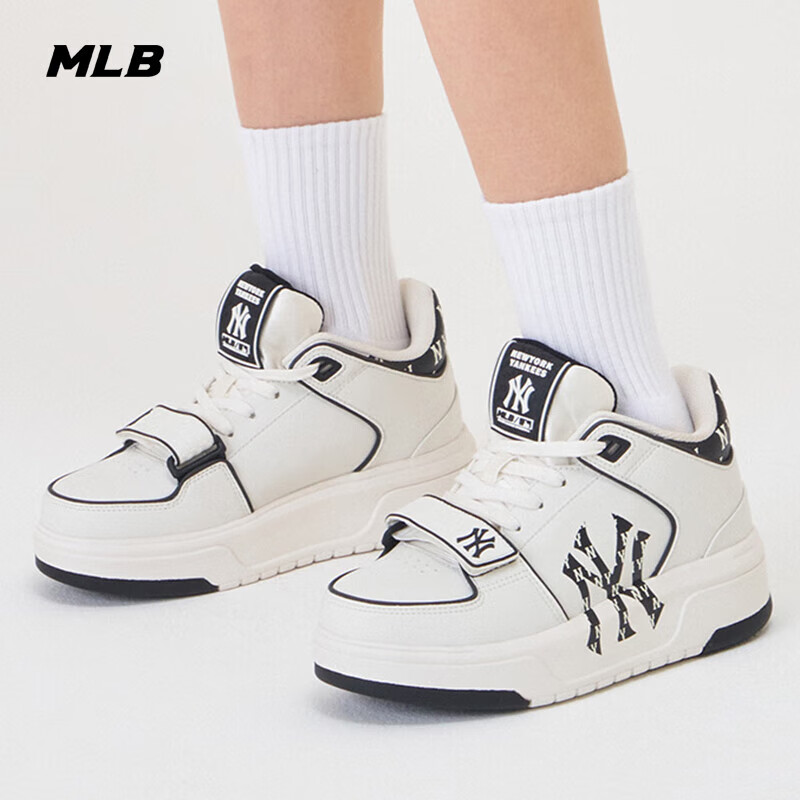 MLB官方正品板鞋男鞋女鞋2025新款学长鞋厚底休闲鞋子白色运动鞋