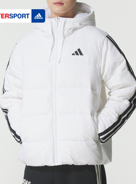 阿迪达斯男装2026新款运动服防风保暖白色休闲羽绒服外套KH3988