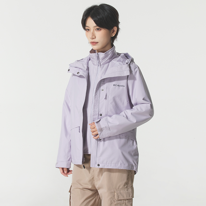 哥伦比亚三合一冲锋衣2025冬季新款女装热能抓绒内胆夹克运动外套